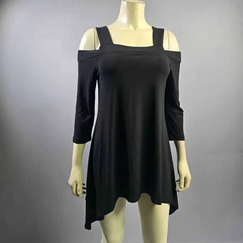 Clara Sun Woo Black Cold Shoulder Tunic R3